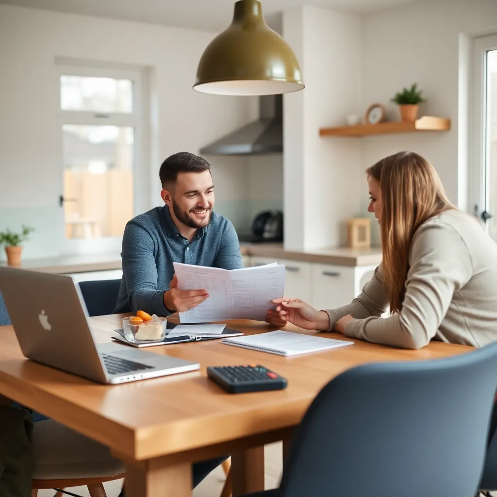 Familie die samen financiële doelen bespreekt aan keukentafel