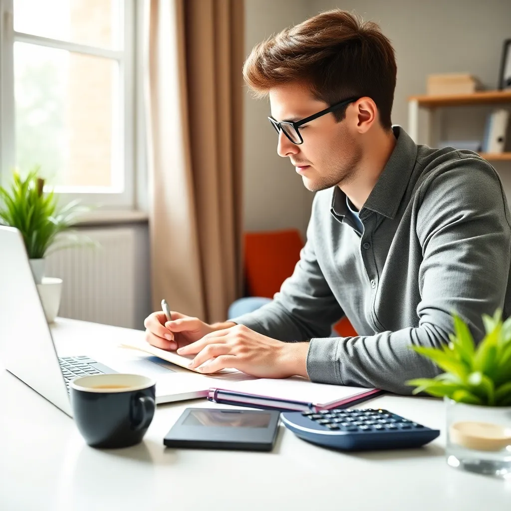 Jonge Nederlandse professional die financiële doelen plant